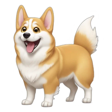 Golden corgi husky ghost laugh sticker