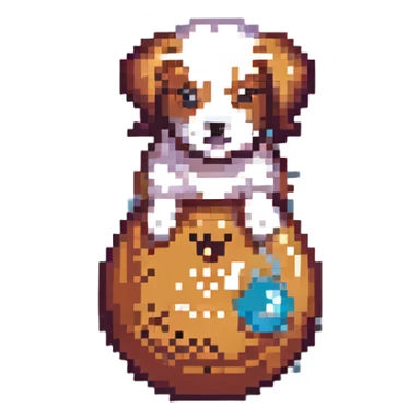 bowling skittle with puppy head on top sticker