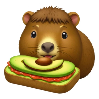 Capybara eating avocado toastc sticker