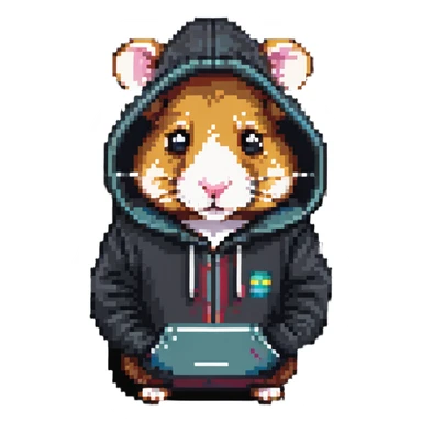 Hamster hacker in a hoodie sticker