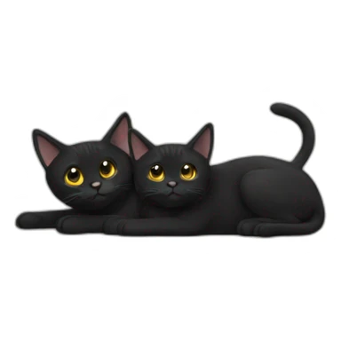 2 black cats sticker