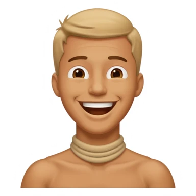 Man holding neck while laughing  sticker