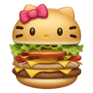 Hello kitty as a hamburger sticker