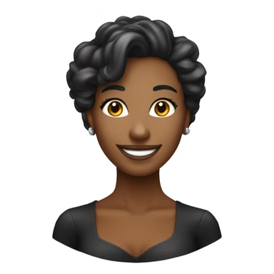 une belle femme d'affaire noir ayant un très beau sourire avec des cheveux longs sticker