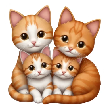 3 very small kittens cuddling together all different colours, the first one is grey and white, the second is ginger and white and the third is brown tabby and white sticker