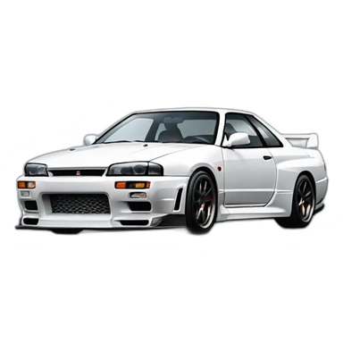 nissan skyline GTR R32 blanche qui roule sticker
