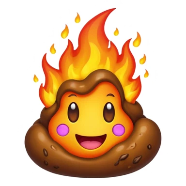 flaming poop, vibrant and fun sticker