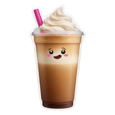 Iced latte with lipstick mark on it  sticker