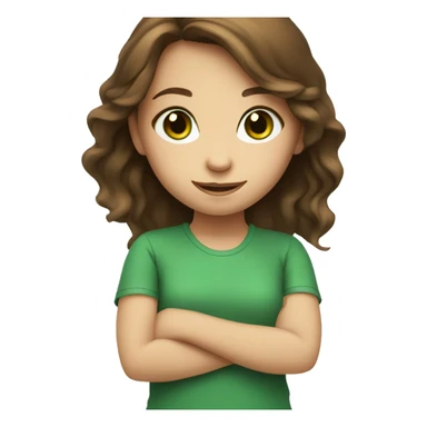 smiling girl with brown hair, green eyes sticker