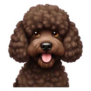 black-brown fluffy poodle sticker