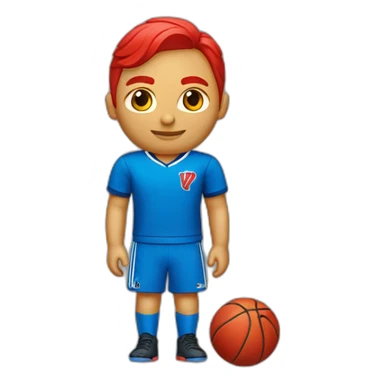 Playera de rojo y. Azul un traje de jugador  sticker