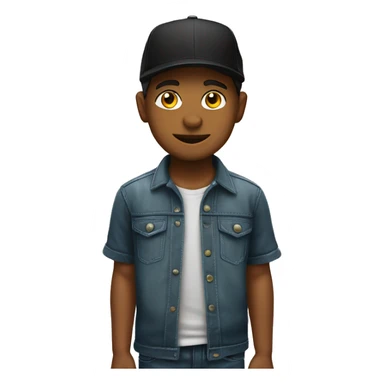 niño gorra y camisa negra sticker