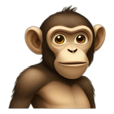 monkey versus human sticker