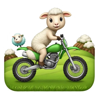 cartoon sheep on a dirt bike jumping sticker