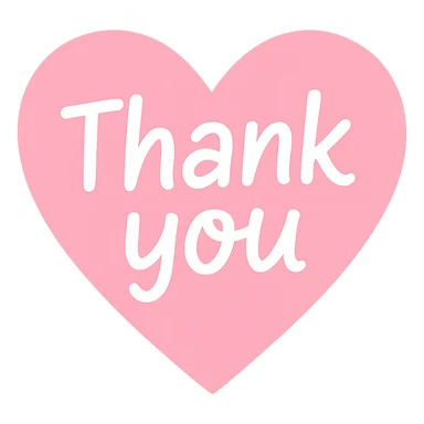 pink Thank you heart, remove background sticker