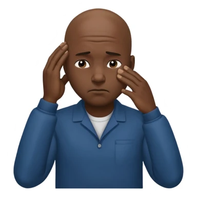 Black bald man head face palm sticker