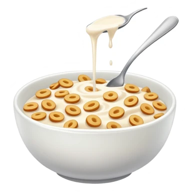 a plain bowl of wheat cereal with milk, there's nothing in the picture but a bowl of cereal sticker