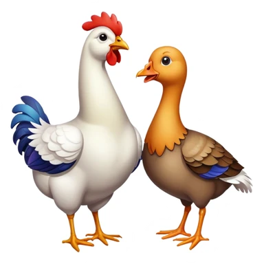 Chicken and a goose  sticker