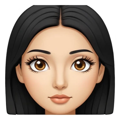 Persian and Korean multiracial woman, with black hair, long eyelashes, and tan skin, sticker