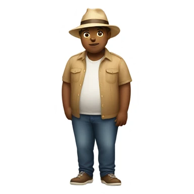 boy in hat standing tall and extremely fat sticker