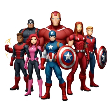 Marvel thunderbolts movie characters sticker