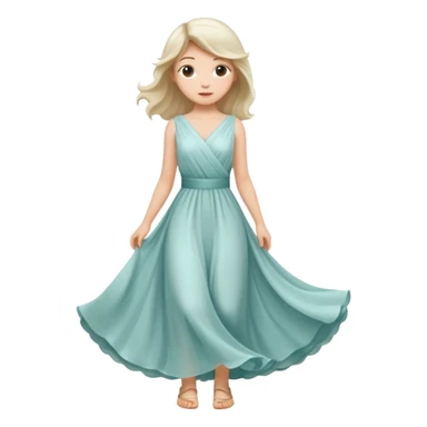 Girl curtsying with dress sticker