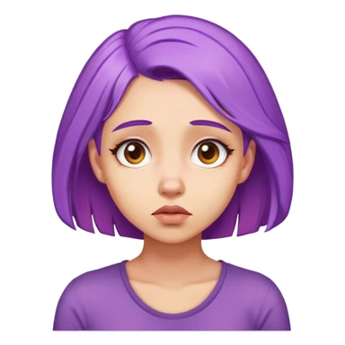 Cute unsure woman purple hair sticker