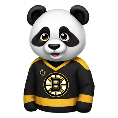 Panda wearing Boston Bruins shirt sticker