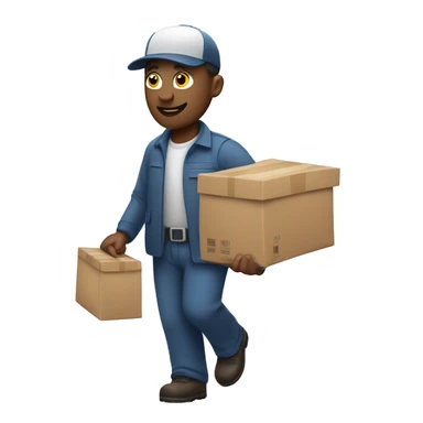 Mailman carrying lots of packages sticker