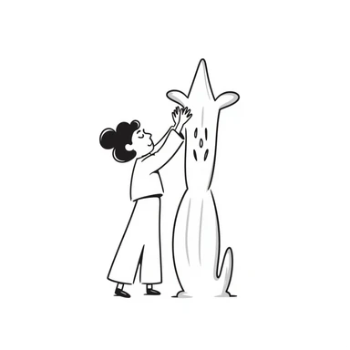 doodle style drawing of a girl getting splashed with milk sticker