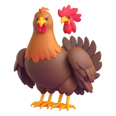 red hawk mascot sitting on a chicken sticker