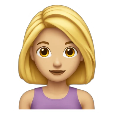 Mujer cabello largo medio rubio sticker