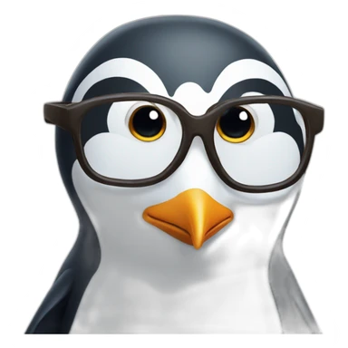 Penguin with glasses sticker