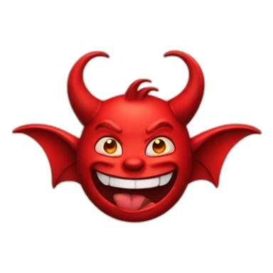 Red smiling devil sticker