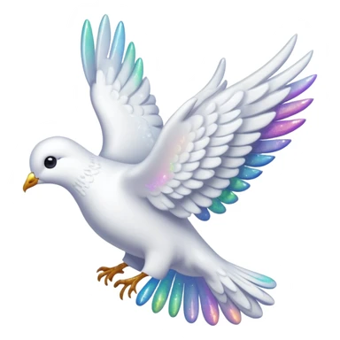 White Sparkly Dove sticker