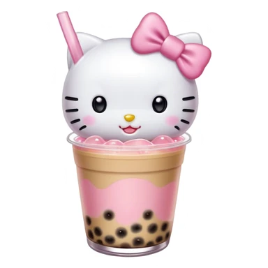 Hello kitty bubble tea sticker