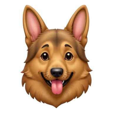 cartoon style dark German Shepherd dog with its tongue hanging out long sticker