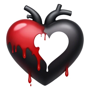 Bleed black heart sticker