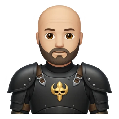 bald bearded  armed guards black armour sticker