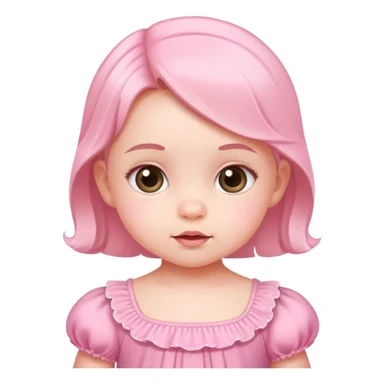 baby girl wearing a pink dress sticker