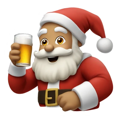 Santa Claus drinks beer sticker