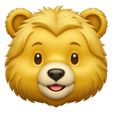 create a golden bear emoji just of the face using the style of microsoft bear emoji sticker