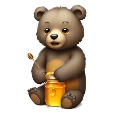 Bear with honey sticker