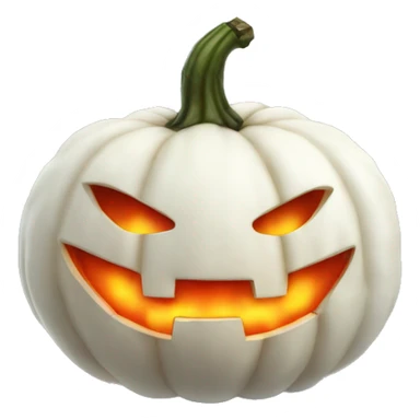 Halloween white pumkin, glowing red sticker