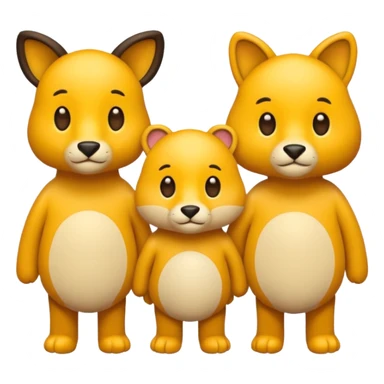 animal group with one male and two females sticker