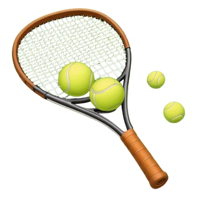 A tennis racket and ball positioned on a grass court, with the net and lines clearly visible in the background. The scene emphasizes the classic elements of the sport, capturing the energy and precision of a tennis match. sticker