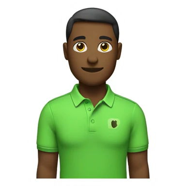 apple green polo shirt while crossing his arms sticker