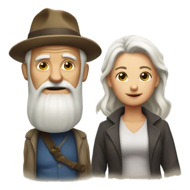 Old man and red siren sticker