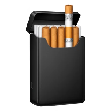 Minimalistic cigarette pack emoji, black and white sticker