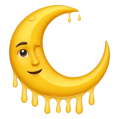 Melting waning crescent in yellow colour look more real sticker